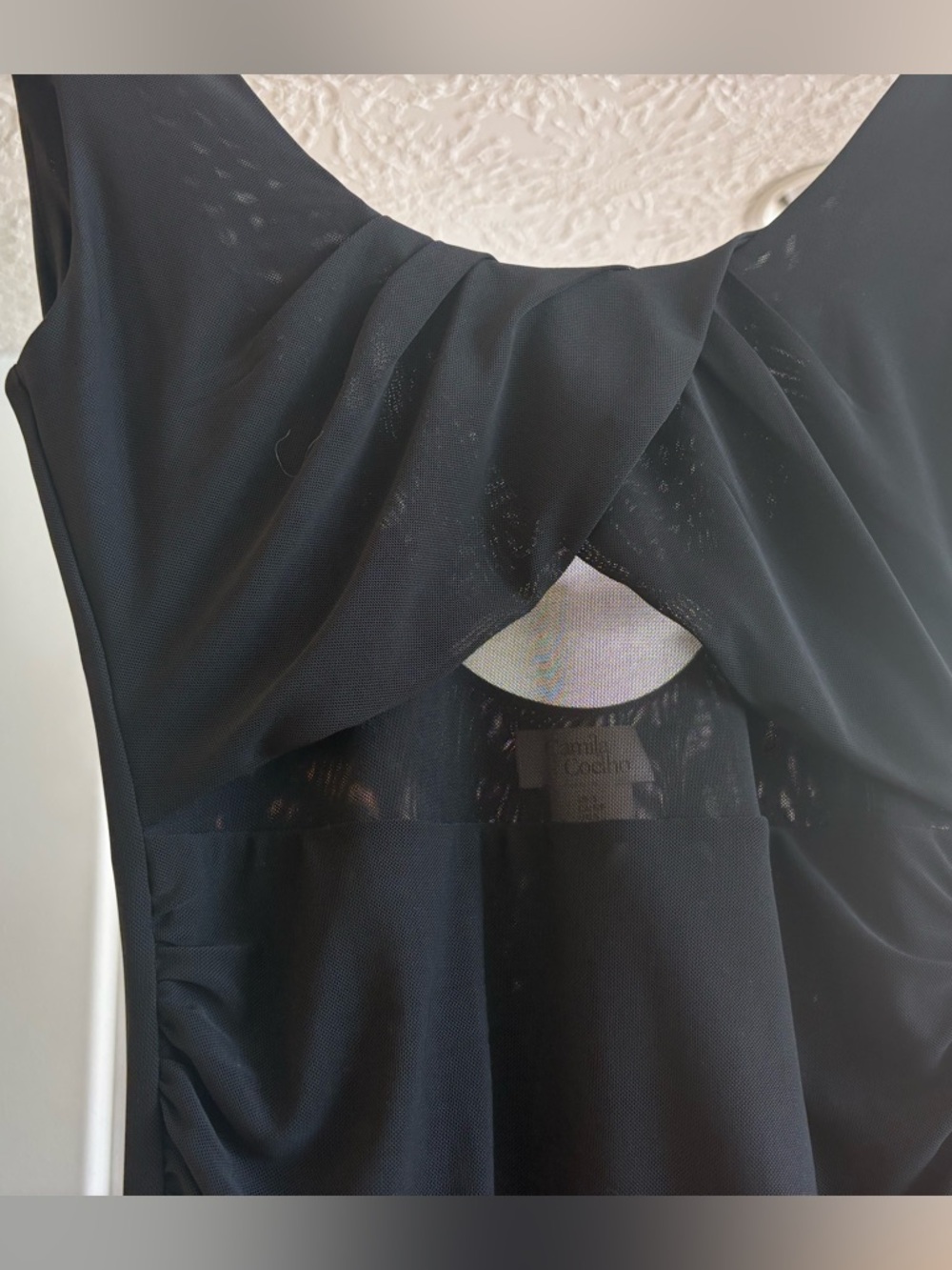 Camila Coelho Black Maxi Dress with Draped Front